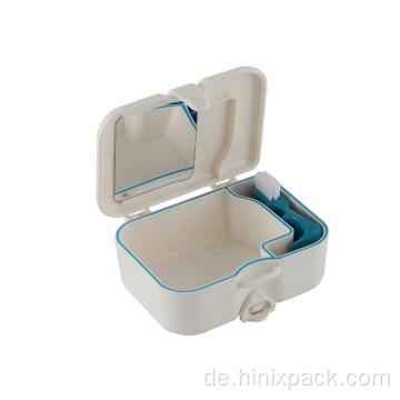Stützter Spiegel /Pinsel Plastikprothesenbad Aufbewahrungsbox